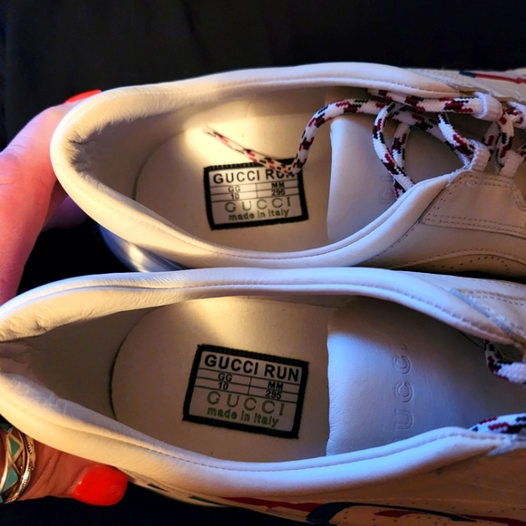 NWOT Gucci run leather sneakers 10 - Picture 5 of 8